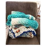 Assorted Handmade Crochet Afghans & Blankets Floral & Aqua Patterns – Howard City Off-Site