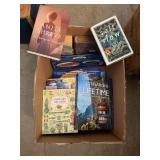 Assorted Books, Deluxe Cribbage Set & Organizer Lot - National Geographic, Anita Shreve