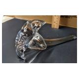 Vintage Hand-Blown Clear Glass Calla Lily Trumpet Vase, Elegant Mid-Century Art Piece – Potterville