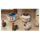 Country Hen Chicken Kitchen Collection - Teapots & Ceramic Rooster Figurines – Lake Odessa Off-Site