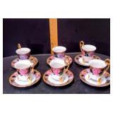 Vintage 1960s Royal Cafe Japan 24kt Gold Porcelain Demitasse Espresso Set with Floral Rose Pattern –