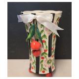 JMcCall Blue Sky Ceramics Floral and Fruit Vase