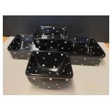 4 Temptations Black Polka Dot Casserole Dishes