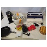 Variety of Household Kitchenwares - Vacuum Sealing, Lodge Cast Iron Pan, and More
