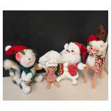 Small Mid Century Style Christmas Felt Figurines