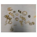 Variety of Gold Toned Costume Earrings