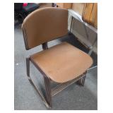 5 Steelcase Brown Stacking Chairs