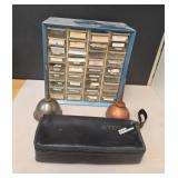 36 Drawer Cabinet, 2 Vintage Eagle Oiling Cans and Craftsman Flaring Tube Tool