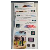 6 Sets - John F Kennedy Stamp and Coin Sets with Kennedy Half Dollars