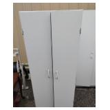 White Storage Cabinet with Double Doors and Adjustable Shelves