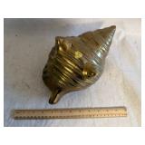 Vintage Brass Conch Shell Planter
