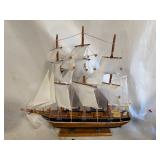 Vintage Handmade Wooden Ship Model