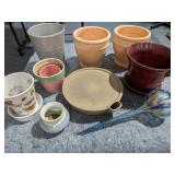 Plant Pots Lot Some With Bases - Estate Sales Warehouse (GR)