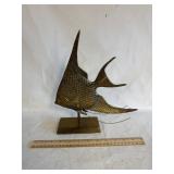 Vintage Brass Angelfish Sculpture