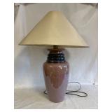 Vintage Ceramic Mauve/Pink Glossy Table Lamp