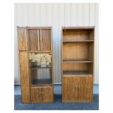 Pair of Vintage Wooden Cabinet Shelving Units