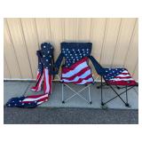 American Flag Themed Folding Chairs w/ Matching Table