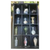 Franklin Porcelain Miniature Vase Collection with Display Case, TI-83 Plus, and Cabinet Hardware Lot