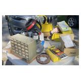 Assorted Workshop Tools, Hardware Organizer, Hard Hats, and Portable Propane Heater Lot - Grand Rapi