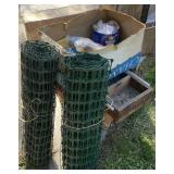 Assorted Garden Fencing, Wooden Organizer Tray, and Mixed Hardware Lot - Grand Rapids Off-Site