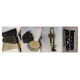 Umi Xylophone, Bundy Trombone, Sound Master Snare Drum, and Vintage Trumpet