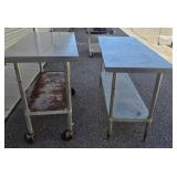 Pair of Two Stainless Steel Commercial Tables