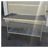 Commercial Stainless-Steel Table with Over Shelf
