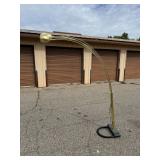 Vintage 5-Arm Brass Tone Arc Floor Lamp with Dome Shades, Mid-Century Modern Style