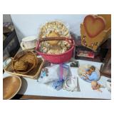 Misc. Home & Vanity Decor, Baskets, Bowls, Vintage Lace Dress, Jewelry Boxes & Case (2 Boxes) -...