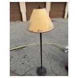 Rustic Lodge Floor Lamp, Bronze Tone Base with Wilderness Scene Shade