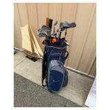 Nike Golf Bag & Club Lot: King Snake Oversize Irons, Prince Triax 3 Wood, Dynaflite & Umbrella