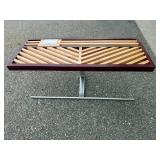 Modern Slatted Hardwood Bench with Built-In Power Outlet