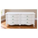 Johnson/Carper White-Painted Vintage French Provincial 6-Drawer Double Dresser