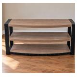 3-Tier Curved Industrial-Style Media Console