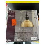 Home Decorators Shelston 1-Light Mini Pendant, Black & Gold