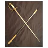 Rare Austro-Hungarian Model 1878 Imperial Court Dress Sword Mother-of-Pearl Hilt Original Scabbard