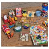 Collection of Vintage Toys and Puzzles