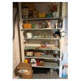 Large Assortment of Household Items, Glassware, Kitchenware & Metal Storage Shelf - All Contents - Lake Odessa Off-Site