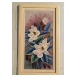 Framed Floral Painting Signed T. Snider - Magnolia Flowers & Botanical Wall Art - Lake Odessa Off-Site