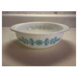 Vintage Pyrex 024 Turquoise Snowflake Garland 2-1/2 Qt Round Casserole Dish - Howard City Off-Site