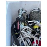 Tote of Ratchet Straps, Tie Downs & Come Along