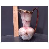 Vintage 1950s Carstens Tonnieshof pink/gold ceramic pitcher (#459), West Germany art pottery - Potterville