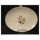 Vintage 1960s Edwin M. Knowles "Chalet" 12" Oval Ceramic Serving Platter With MCM Floral Design - Potterville