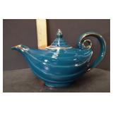 Vintage Hall China #0680R "Aladdin" 6-Cup Teapot In Teal And Gold - Potterville