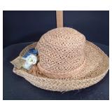 Vintage Cherokee Natural Straw Hat with Floral Accent With Tags - Potterville