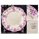 Vintage Shelley Fine Bone China "Dainty Mauve" plate (051/M). Fluted edge, made in England - Potterville