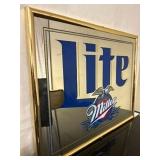 1990s Miller Lite Beer Logo Mirror Wall Hanger Bar Decor Sign