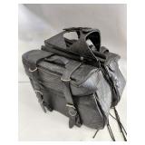Diamond Plate Buffalo Leather Motorcycle Saddle Bags with Rain Covers