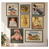 Collection Vintage and Antique-Style Advertising Wall Hangings