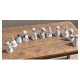 Vintage Royal Majestic by Jasco Hand-Painted Bisque Porcelain Bell Figurines